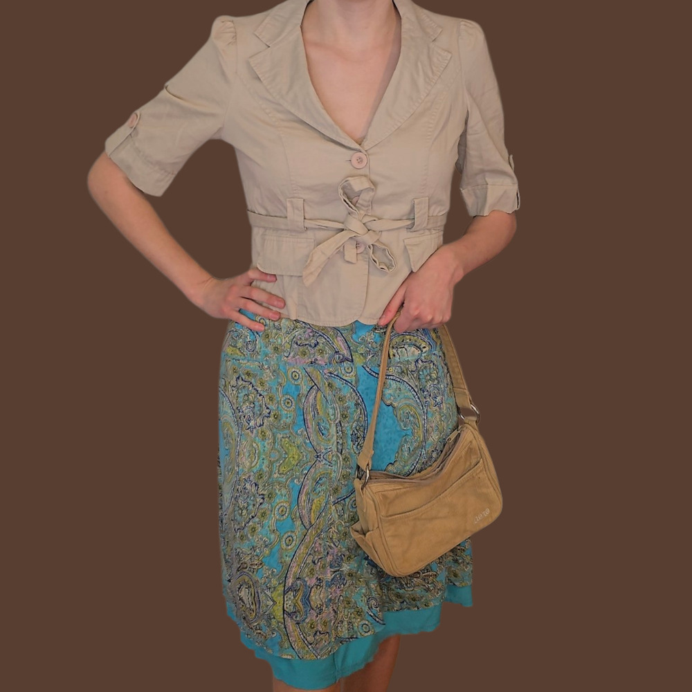 Vintage Y2K Urban Behavior Coquette Khaki Button Up Size L